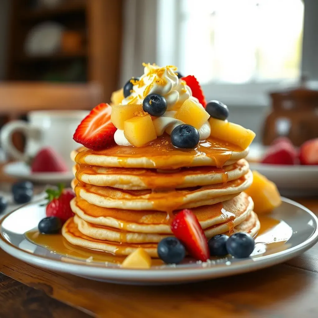 Delicious Vegan Pancake Recipe with Lemon Zest and Fresh Fruits